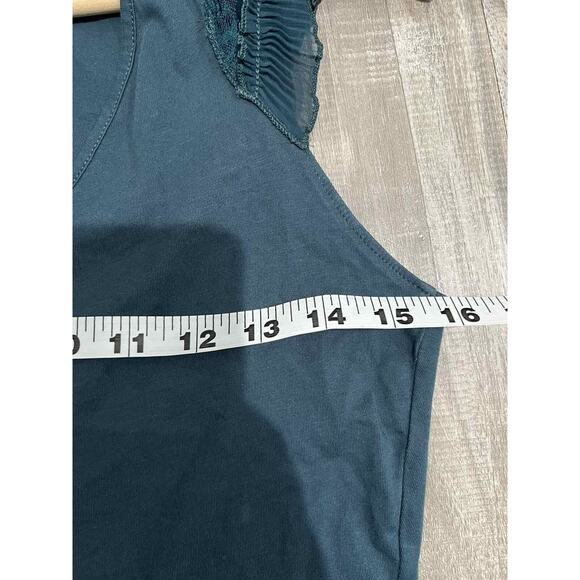 ARMANI EXCHANGE Women Teal Flutter Sleeve Top Green Size S Cotton A001981 - Picture 4 of 8